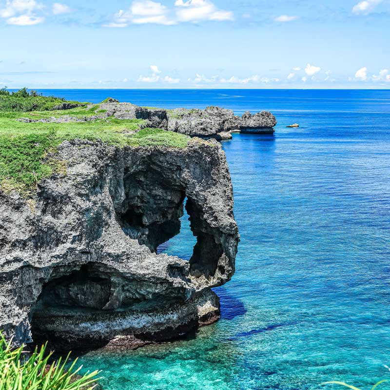 L'île d'Okinawa au Japon, faisant partie des Zones Bleues